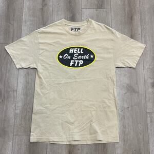 FTP Hell On Earth Tan Brown Tee T Shirt size Large L B6